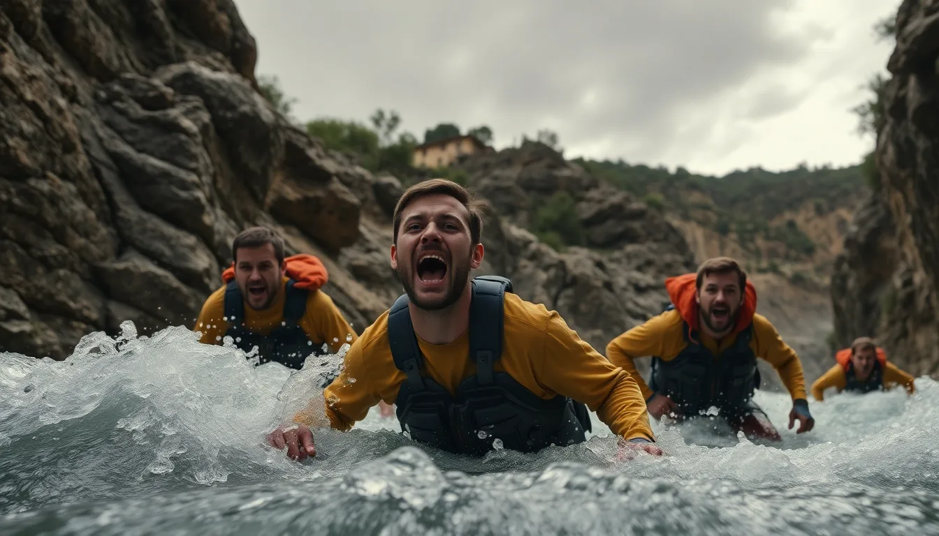 Sentier de randonnée en Ardèche avec un panneau d'avertissement de danger.