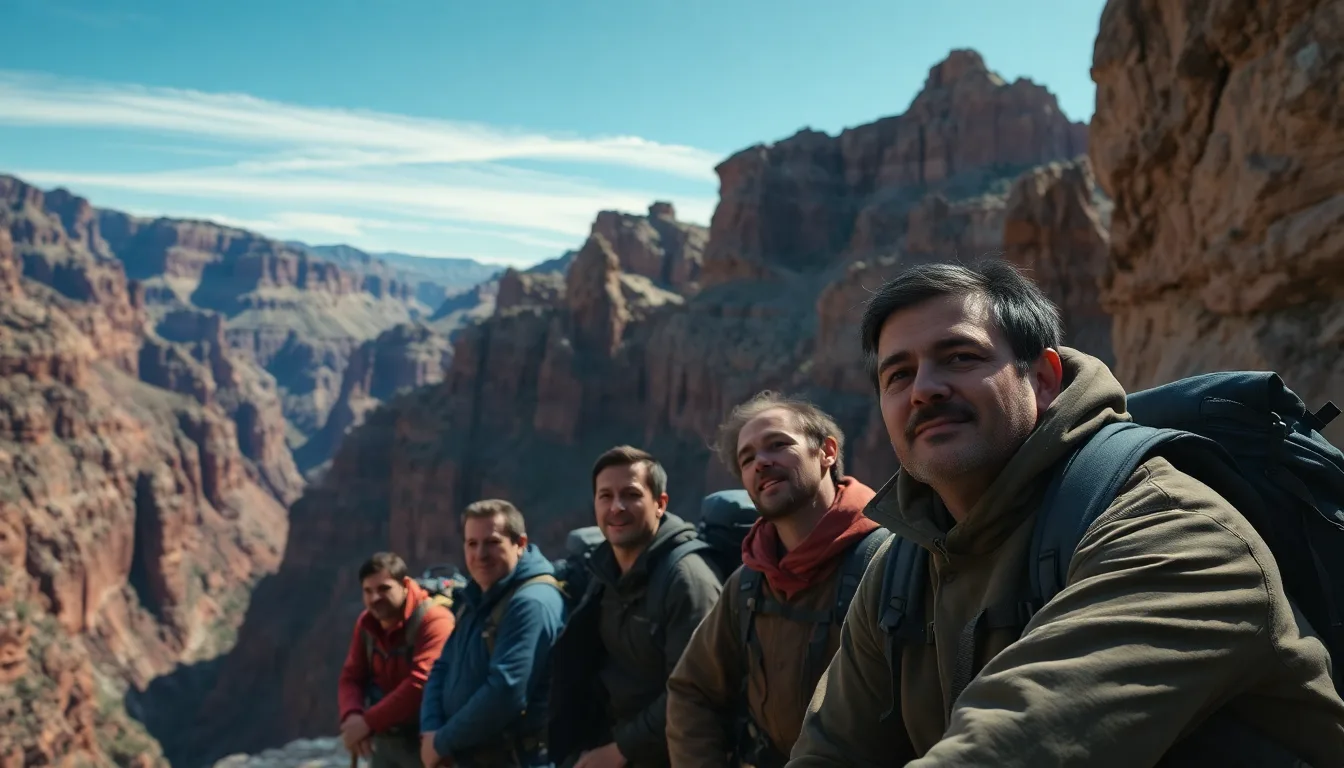 Un canyon étroit et profond avec des personnes qui semblent perdues.