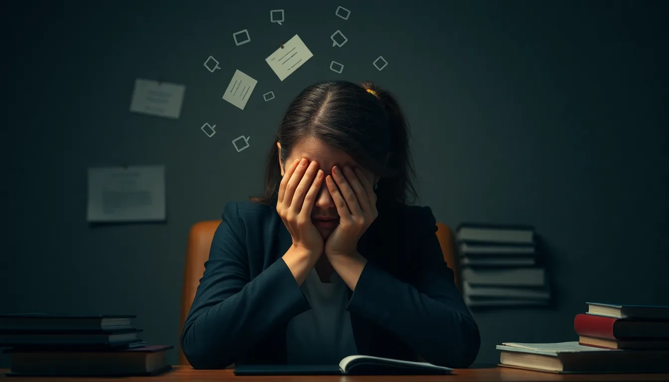 Femme méditant paisiblement pour chasser les pensées négatives