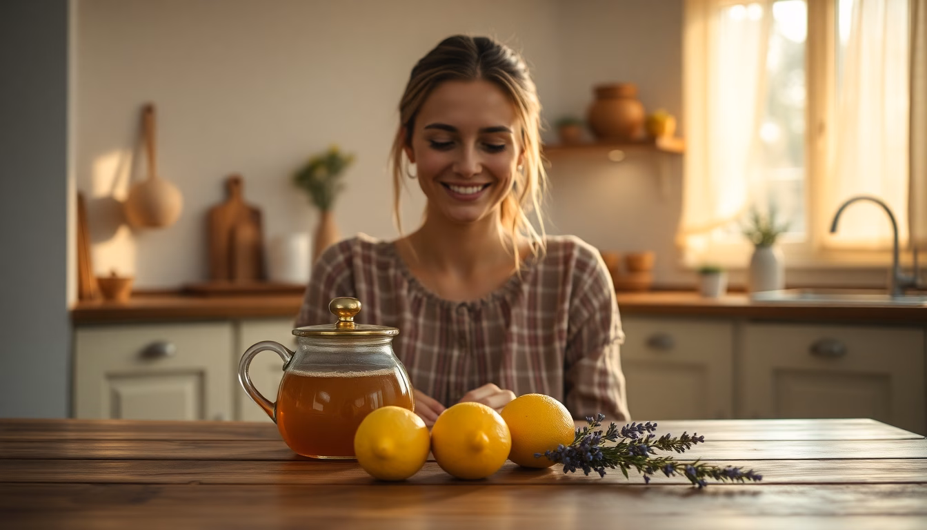 Trois ingrédients culinaires disposés harmonieusement, évoquant le calme.