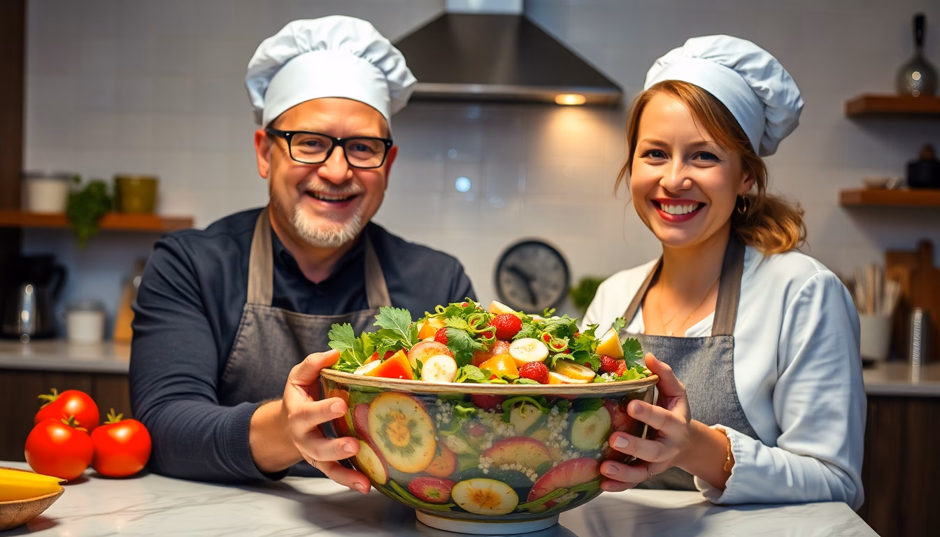 Salade colorée et appétissante préparée avec des ingrédients du garde-manger