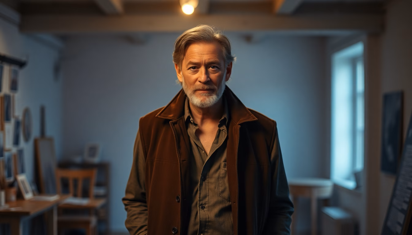 Philippe Caubère, portrait stylé et décontracté