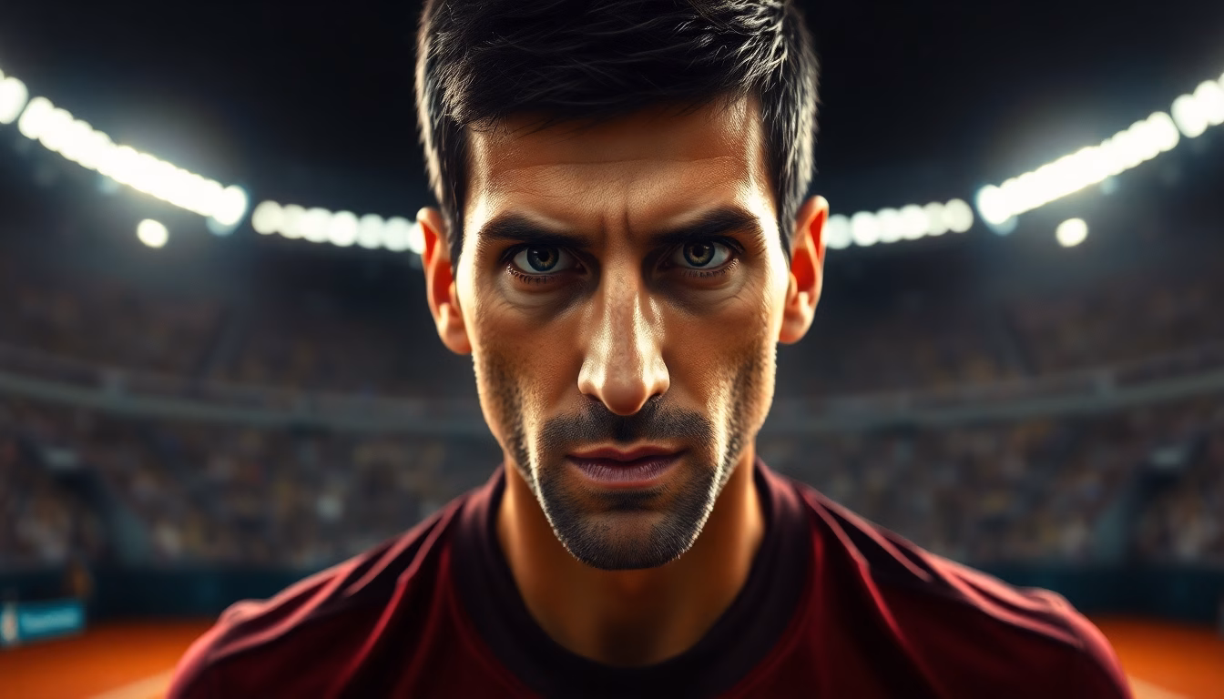 Novak Djokovic en action