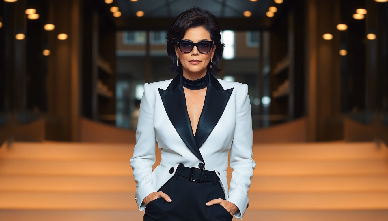 Kris Jenner dans une tenue de mode élégante