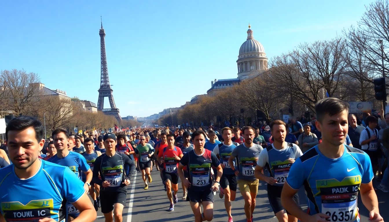 Départ de la course des 20 km de Paris