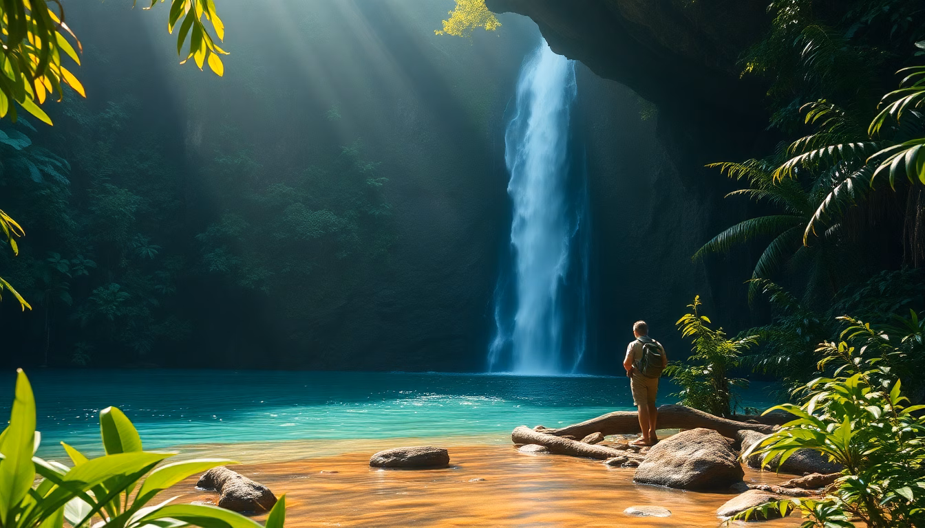 Paysage de Madagascar avec lémuriens