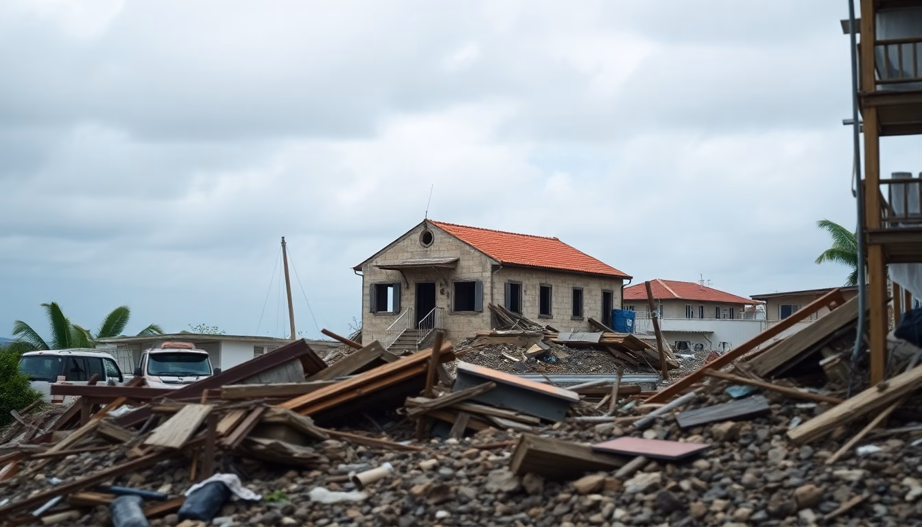 Carte des Antilles avec une alerte sismique