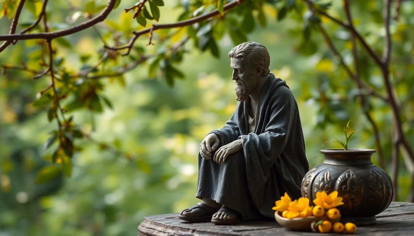 sculpture grecque ancienne dans la nature