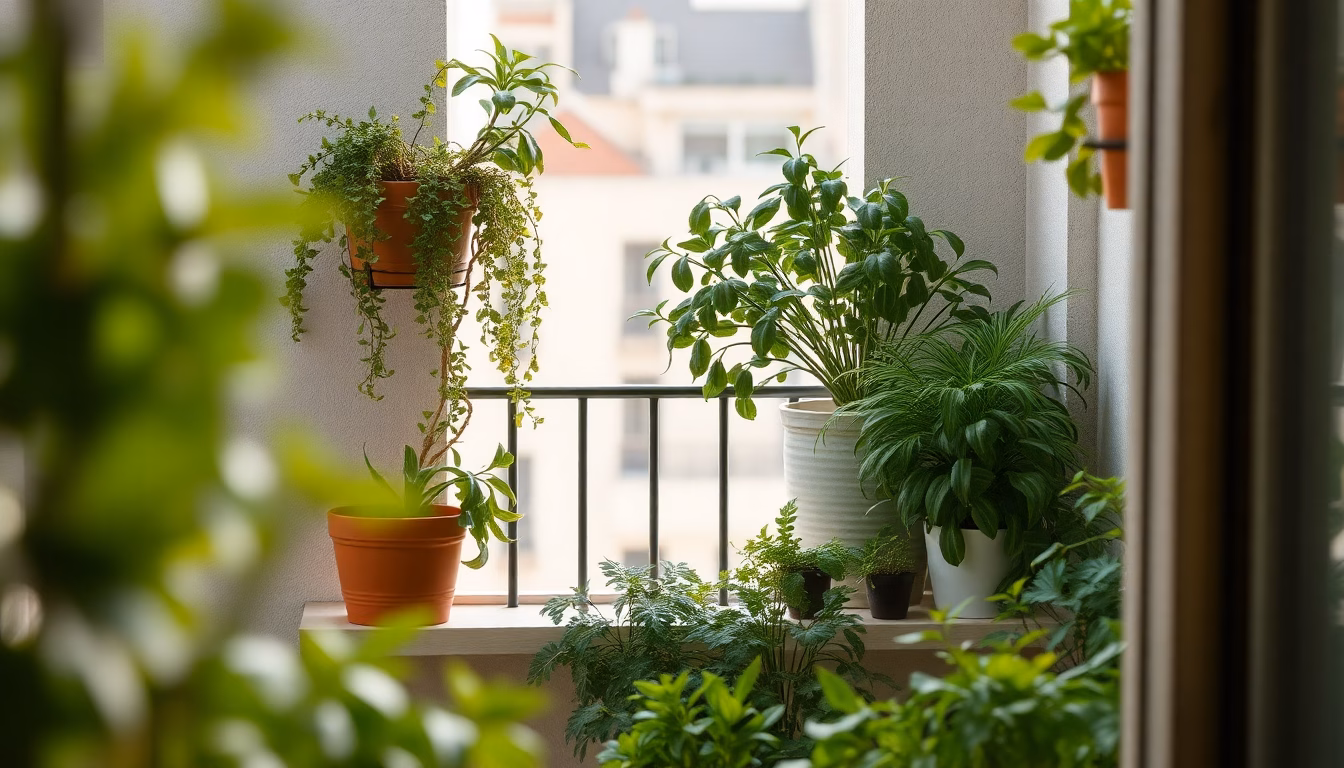 Balcon fleuri et aménagé
