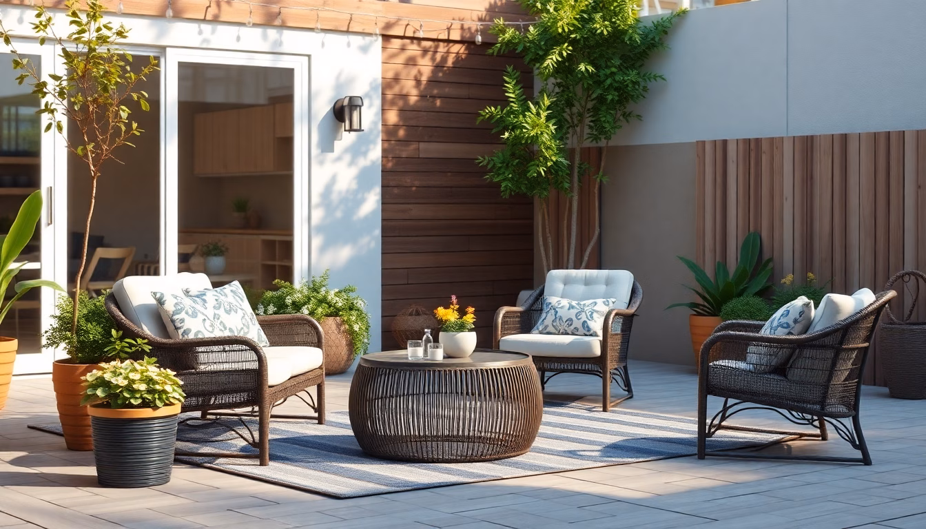 Patio de jardin avec meubles Costco